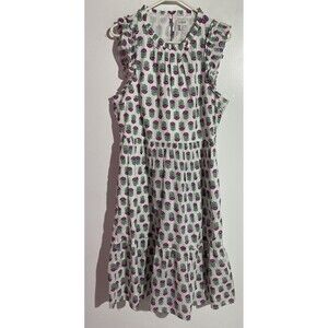 J Crew Dress 14 Floral Modest Prairie Pockets Tiered Midi Feminine Bohemian